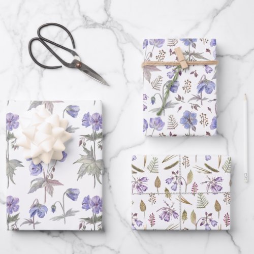 Elegant Purple Floral Baby Shower Birthday Girl Wrapping Paper Sheets