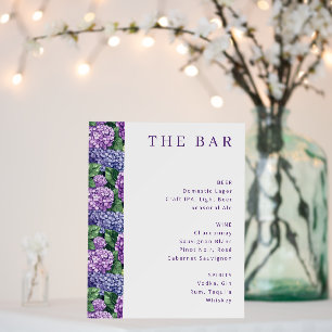 Elegant Purple Floral Bar Menu Foam Board