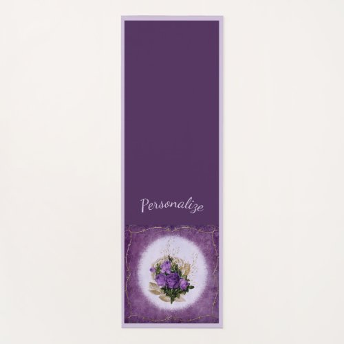 Elegant Purple Floral Bouquet Flower Yoga Namaste Yoga Mat