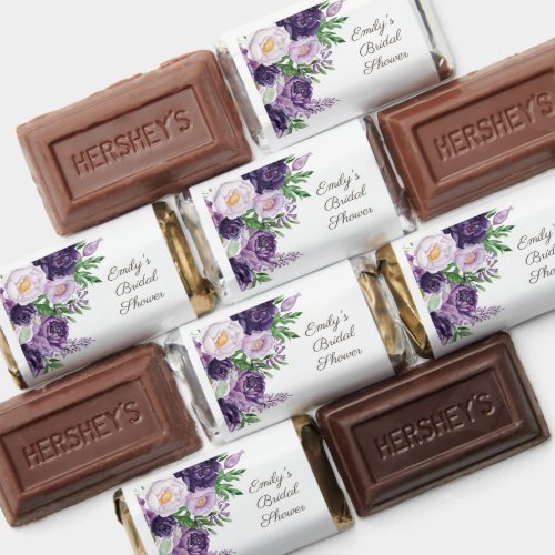 Elegant Purple Floral Bridal Shower Guest Hersheys Miniatures