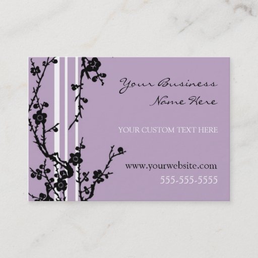 Customizable Elegant Purple Floral Business Cards