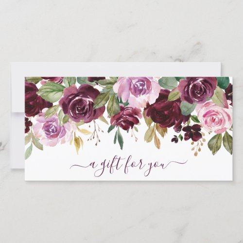 Elegant Purple Floral Business Gift Certificate