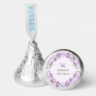 Elegant Purple Floral Butterfly Baby Shower Hershey®'s Kisses®