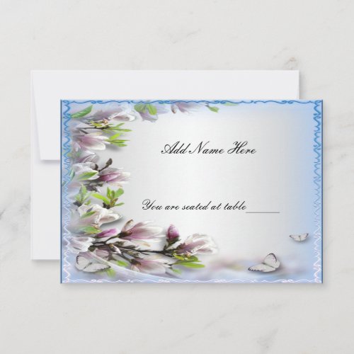 Elegant Purple Floral Butterfly Table Place Card