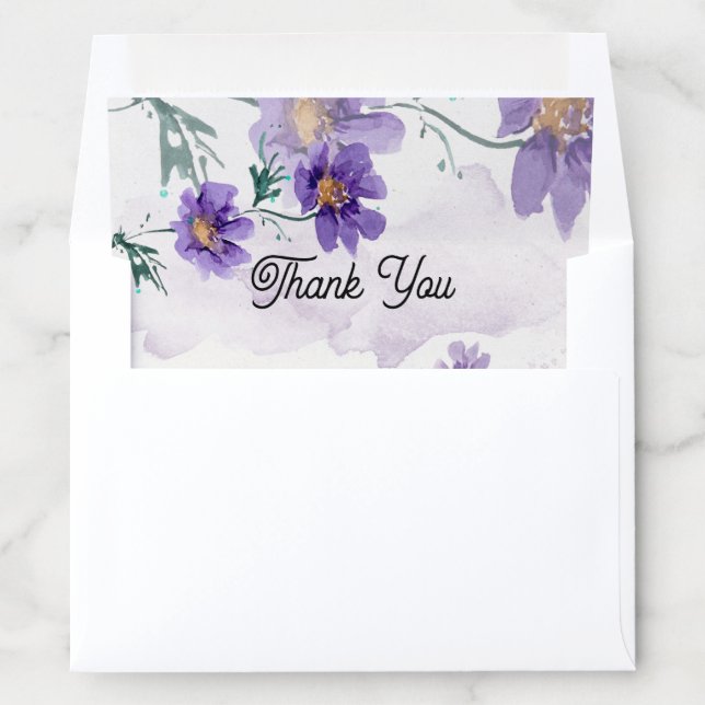 Elegant Purple Floral Envelope Liner (In Envelope)