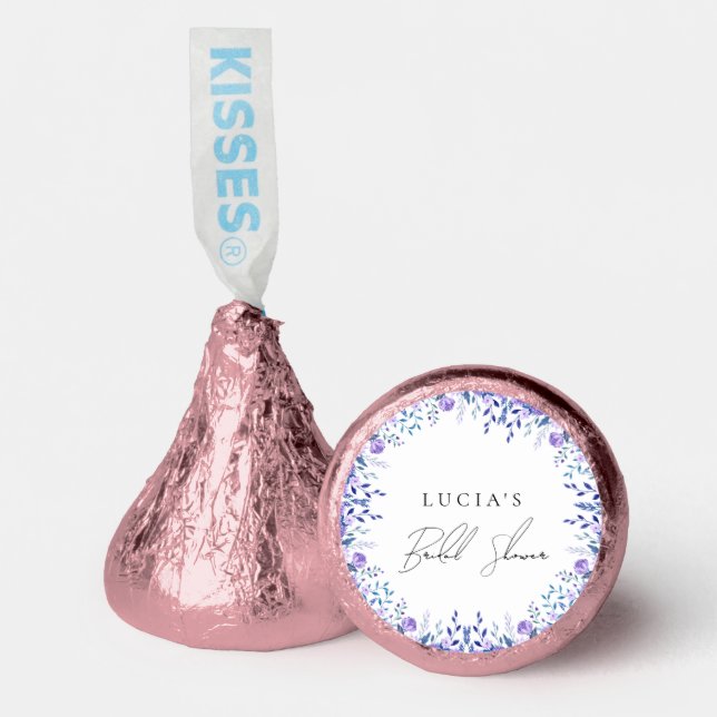 Elegant Purple Floral Garden Bridal Shower Hershey®'s Kisses® (Front)