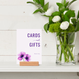Elegant Purple Floral Gratitude Card Holder