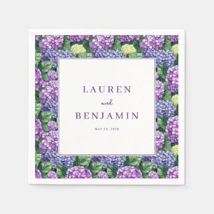 Elegant Purple Floral Hydrangea Napkins