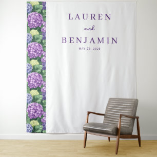 Elegant Purple Floral Hydrangea Tapestry