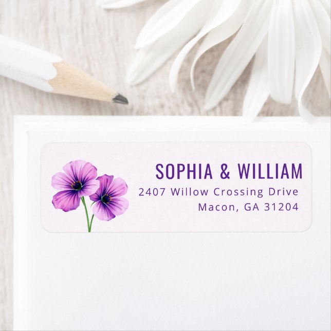 Elegant Purple Floral Label (Insitu)