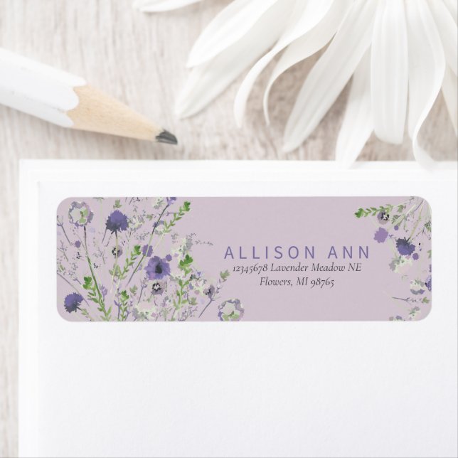 Elegant Purple Floral Label (Insitu)