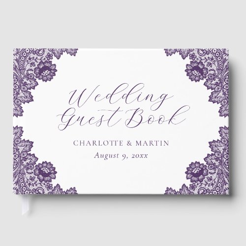 Elegant Purple Floral Lace Rustic Wedding