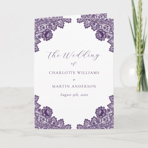 Elegant Purple Floral Lace Rustic Wedding
