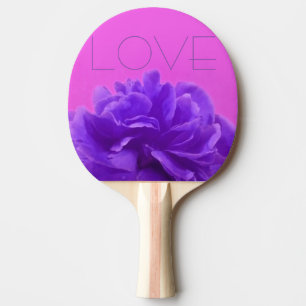 Elegant Purple Floral Love Ping-Pong Paddle