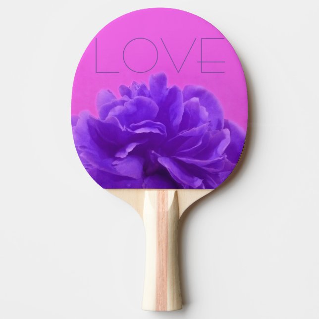 Elegant Purple Floral Love Ping-Pong Paddle (Front)