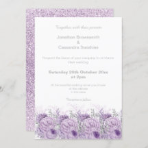 ELEGANT PURPLE FLORAL MARBLE GLITTER WEDDING