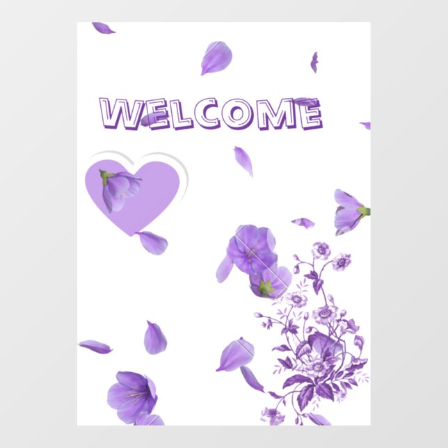 Elegant Purple Floral Moon Wedding Unity Candle Se Window Cling (Sheet)