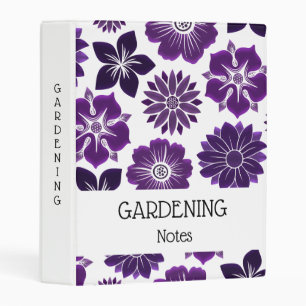 Elegant Purple Floral Pattern Mini Binder