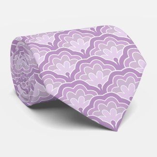 Elegant Purple Floral Pattern Nature Inspired Idea Neck Tie