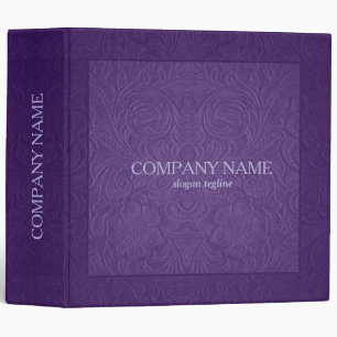 Elegant Purple Floral Pattern Suede Leather Look Binder