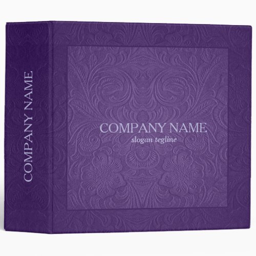Elegant Purple Floral Pattern Suede Leather Look Binder