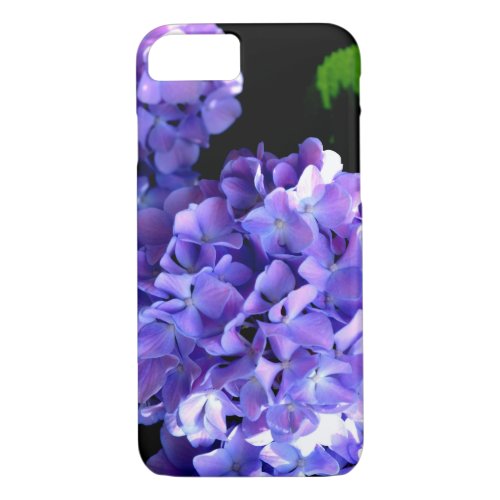 Elegant purple floral purple blue hydrangeas iPhone 87 case