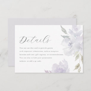Elegant Purple Floral Quinceanera Guest Details RSVP Card