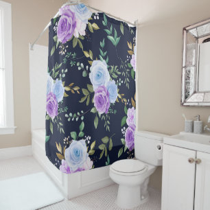 Elegant  purple floral shower curtain
