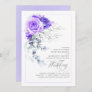 Elegant Purple Floral Silver Greenery Boho Wedding Invitation
