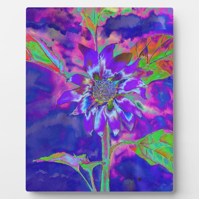 Elegant purple floral sunflower plaque (Front)