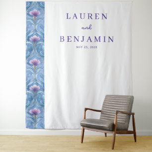Elegant Purple Floral Tapestry