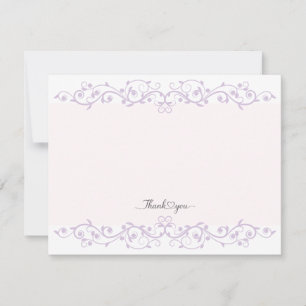 Elegant Purple Floral Thank You Note Card