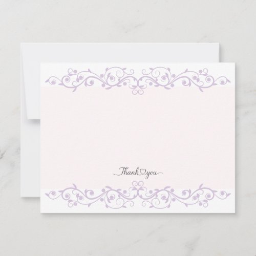 Elegant Purple Floral Thank You  Note Card