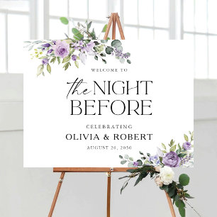 Elegant Purple Floral The Night Before Foam Board