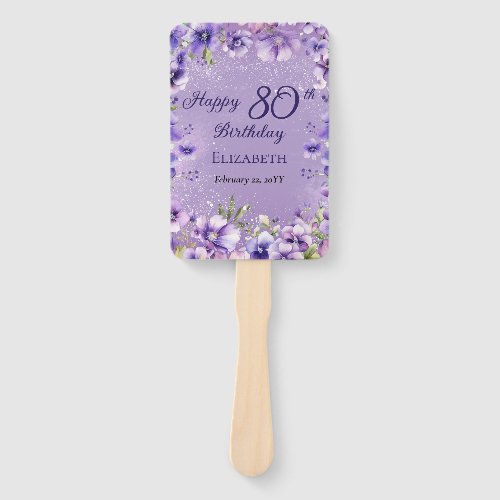 Elegant Purple Floral Violets 80th Birthday Party 