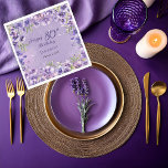Elegant Purple Floral Violets 80th Birthday Party  Napkins<br><div class="desc">Elegant purple violets floral design "80th Birthday Party" design featuring a floral top and bottom swag of violets on a distressed violet and white stardust background.</div>