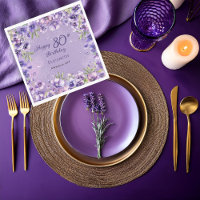 Elegant Purple Floral Violets 80th Birthday Party