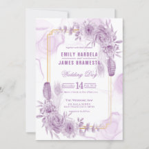 Elegant Purple Floral Watercolor Budget Wedding