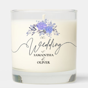 Elegant Purple Floral Wedding Candle