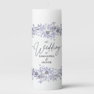 Elegant Purple Floral Wedding Candle