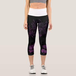 Elegant Purple Floral Women's Leggings | Vintage