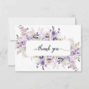 Elegant Purple Floral Wreath Sympathy Thank You