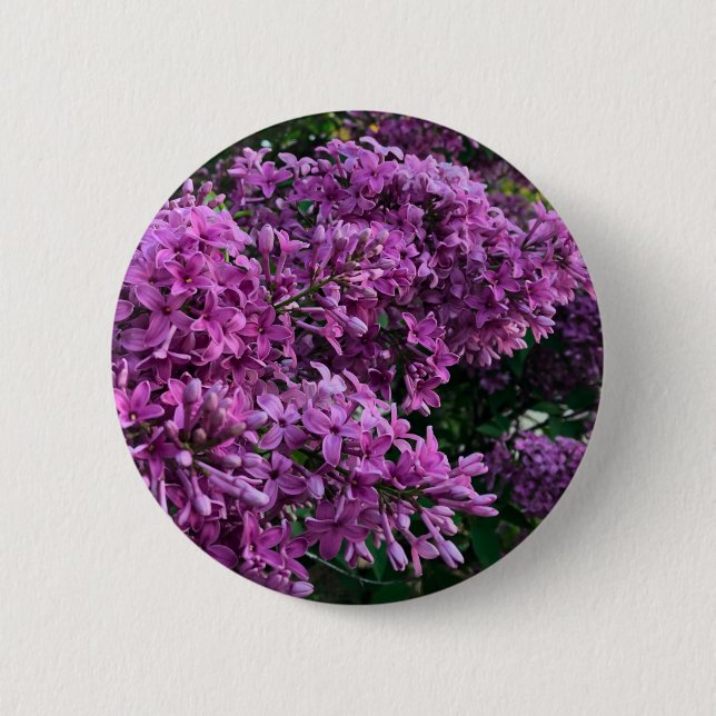 Elegant purple florals purple lilacs button (Front)