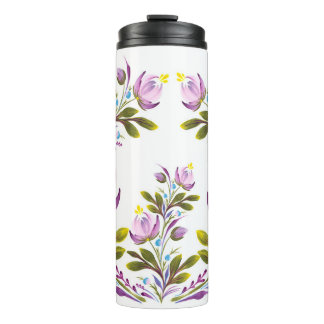 Elegant Purple Florals Thermal Tumbler