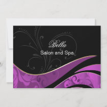 elegant purple flourish Business Thank You Cards