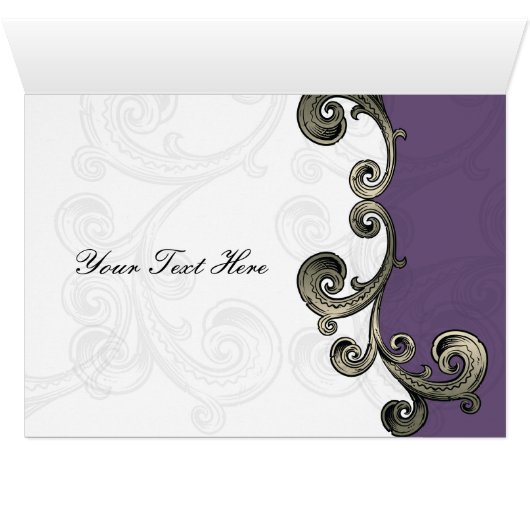 elegant purple flourish Business Thank You Cards (Inside Horizontal (Bottom))