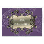 elegant purple flourish Business Thank You Cards (Front Horizontal)