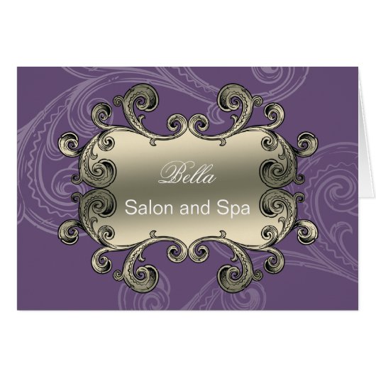 elegant purple flourish Business Thank You Cards (Front Horizontal)