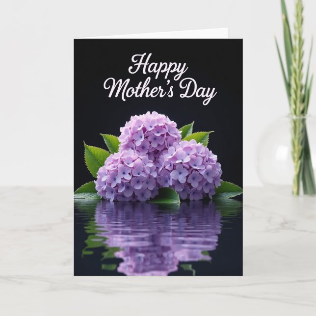 Elegant Purple Flower Mothers Card (Front)