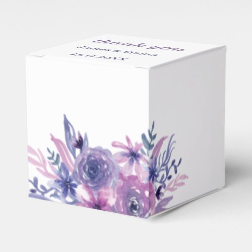 Elegant Purple Flower Wedding  Favor Boxes